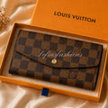 Brown Checkered Wallet