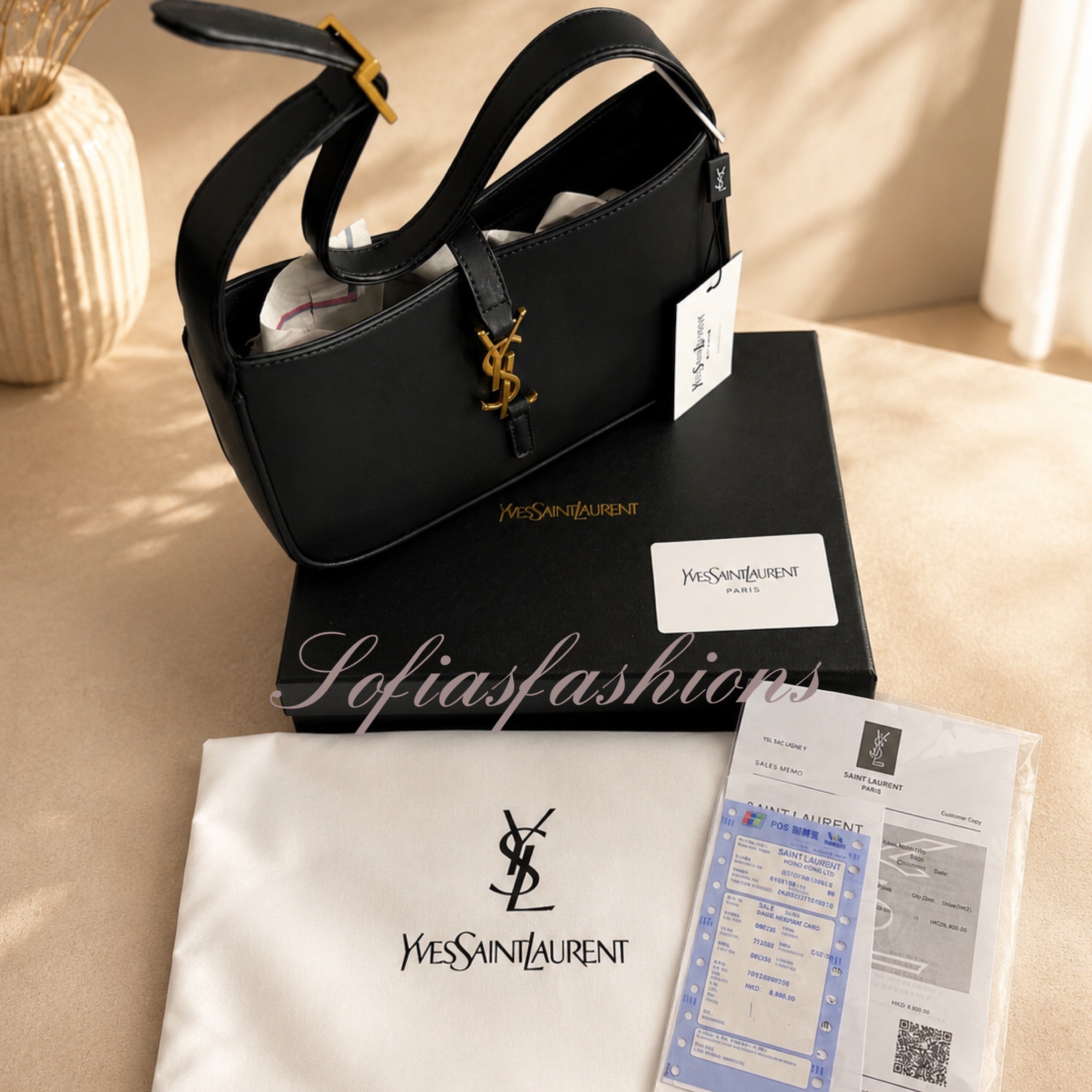 Black Purse with Gold Letters